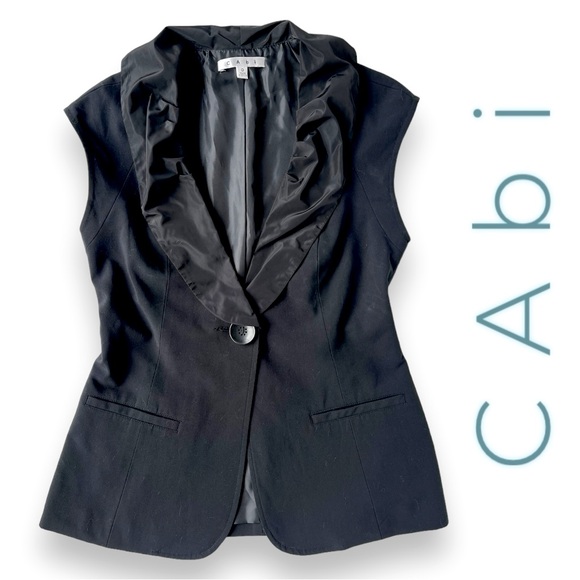 CAbi Jackets & Blazers - CAbi Black Lined Sleeveless Blazer Vest Sz S